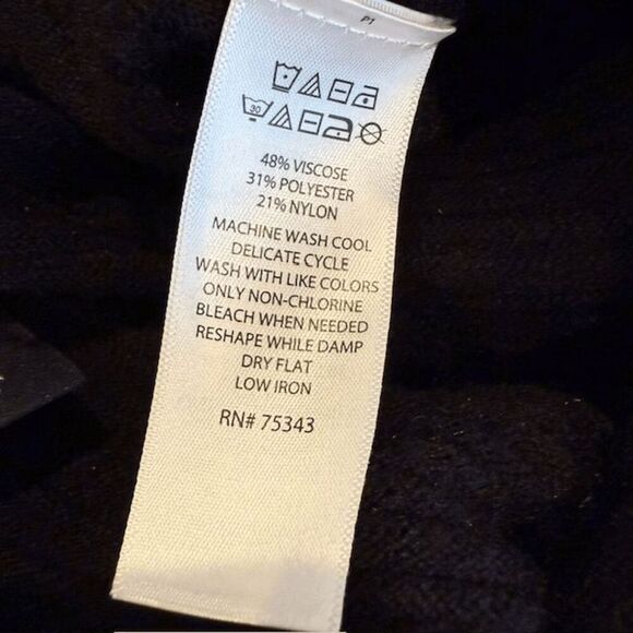 Nanette Lepore Rib Knit Sweater Skater Skirt A-line Black Stretch Size Medium - Picture 5 of 8